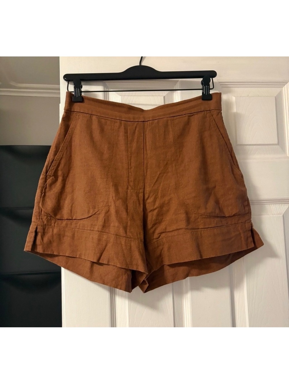 Banana Republic High-Rise Linen Blend Brown Shorts Size L